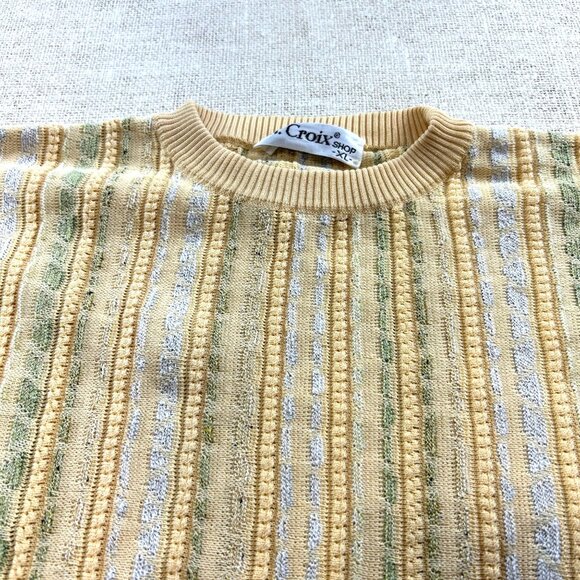 St. Croix Shop Men's Pullover Sweater XL Yellow Cotton Blend Coogi Style - Picture 1 of 7